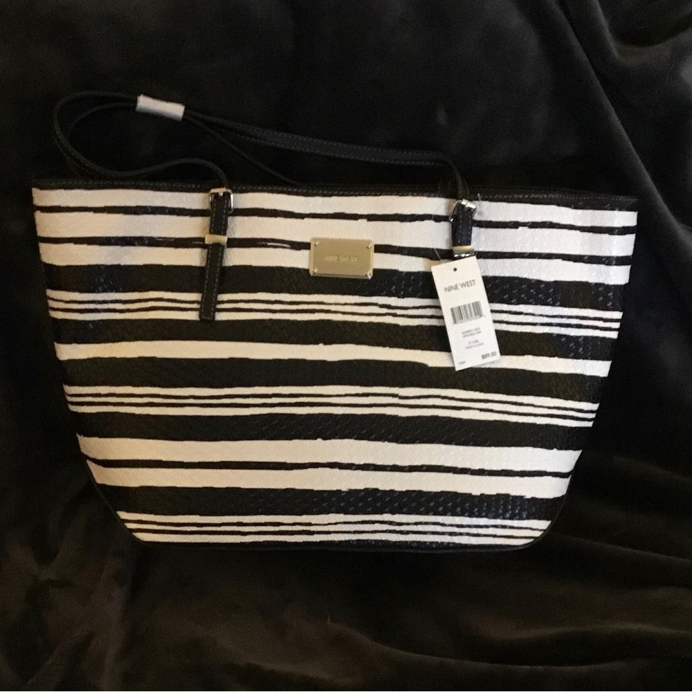 NWT Nine West “It Girl” striped tote